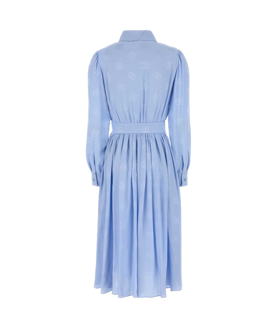 Dolce & Gabbana Light Blue Satin Shirt Dress | italist, ALWAYS LIKE A SALE