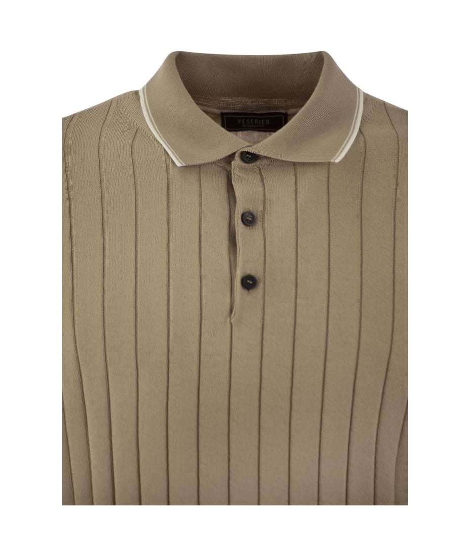 Tシャツ・カットソー PESERICO Polo shirt in pure cotton crepe yarn with flat rib Peserico Polo Shirt In Pure Cotton Crepe Yarn With Flat Rib