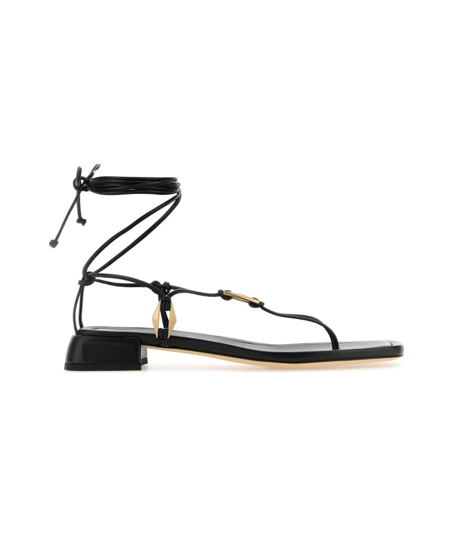 サンダル・ミュール JIMMY CHOO Black Nappa Leather Onyxia Thong Sandals Onyxia 70 leather sandals in black - Jimmy Choo | Mytheresa