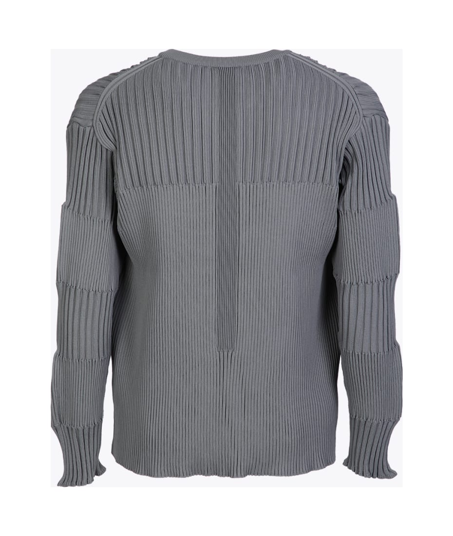 CFCL Fluted Top 3 Grey rib-knitted curled top - Fluted top