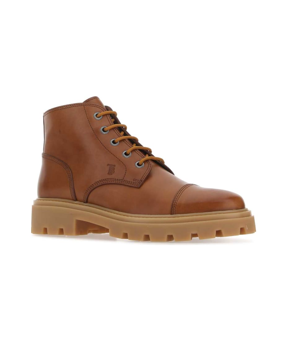 ブーツその他 Tod's Polished Brown Ankle Boots With Leather Detailing Leather Boots for Men - Tod's