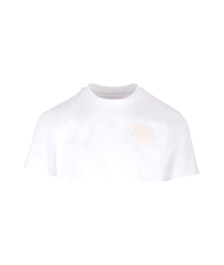 MONCLER*洗練された最上級の逸品*ホワイト ロゴ パッチ T シャツ MONCLER*洗練された最上級の逸品*ホワイト ロゴ パッチ T シャツ