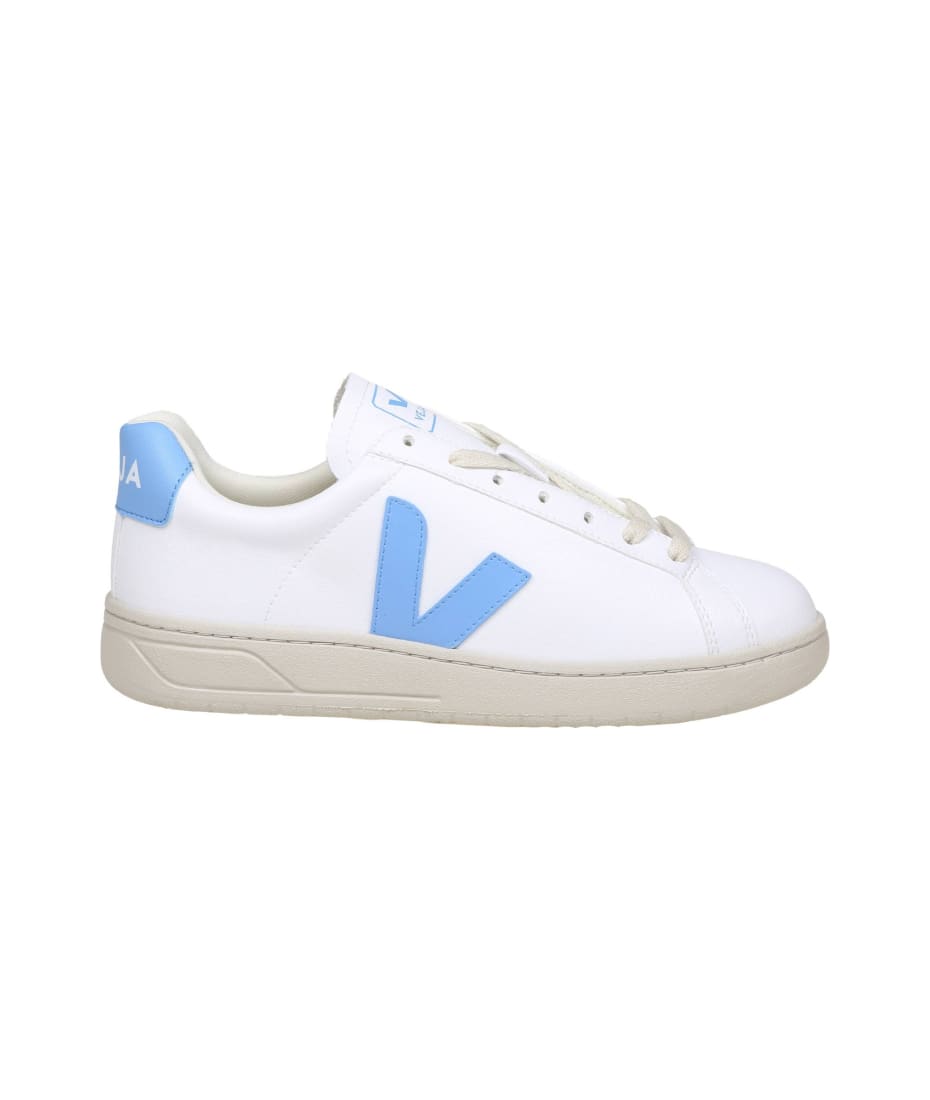 【送料&関税込】Veja Urca Sneakers In White Coated Cotton Veja Urca Sneakers In White/light Blue Coated Cotton