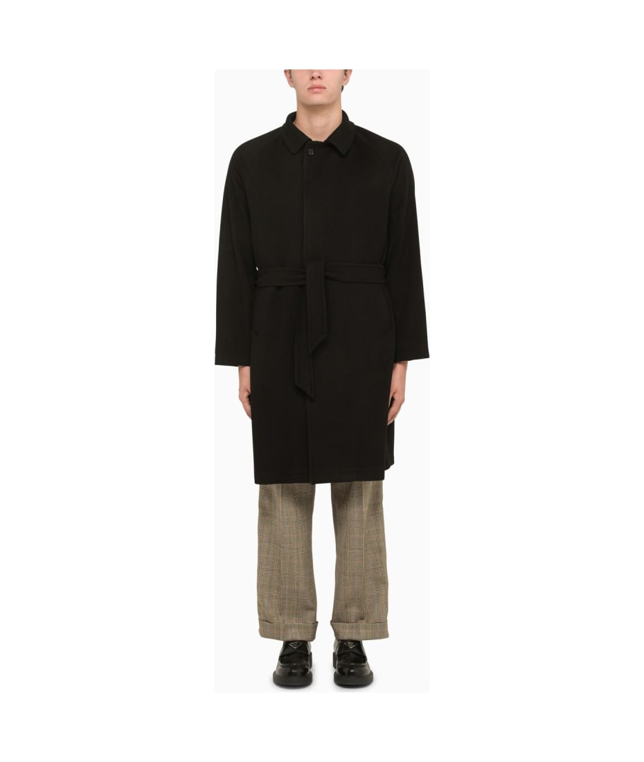 Tagliatore Black Wool And Cashmere Coat | italist