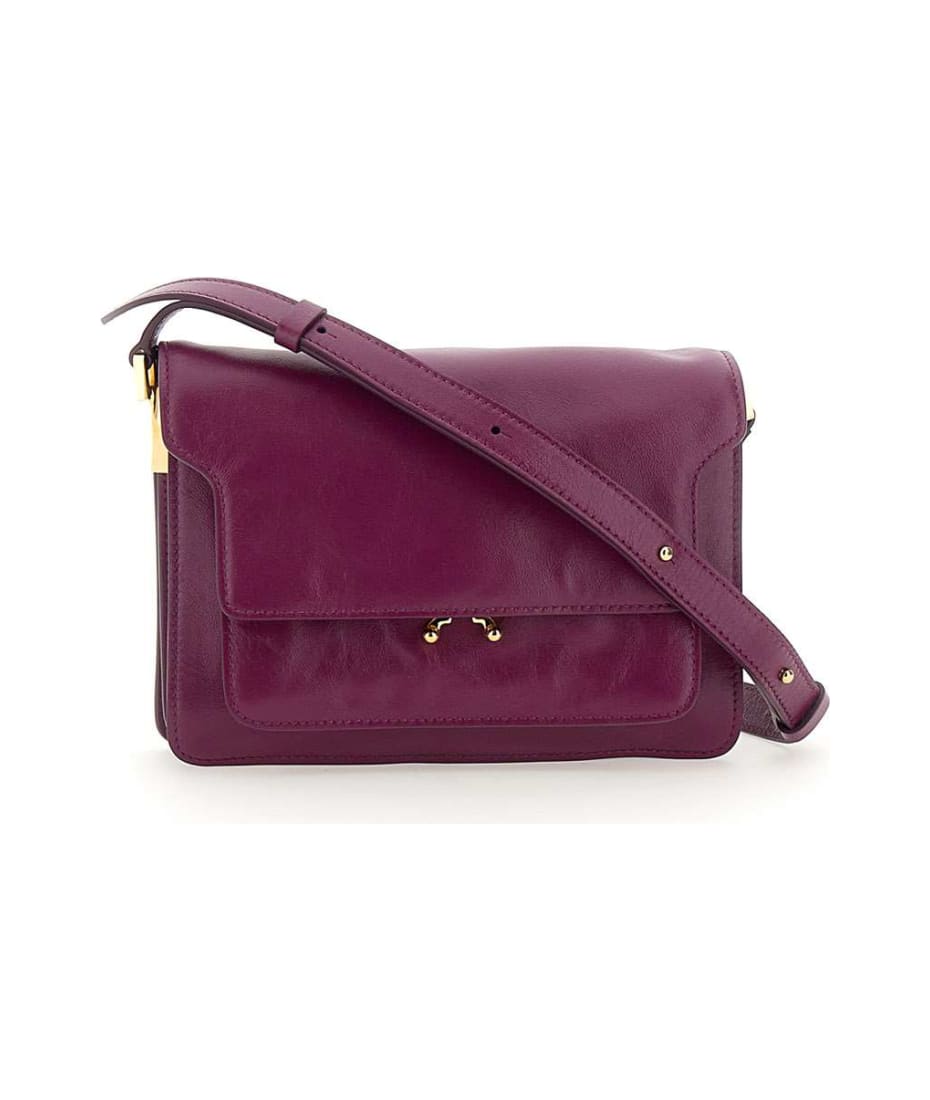 Marni Burgundy Medium Soft Trunk Shoulder Bag