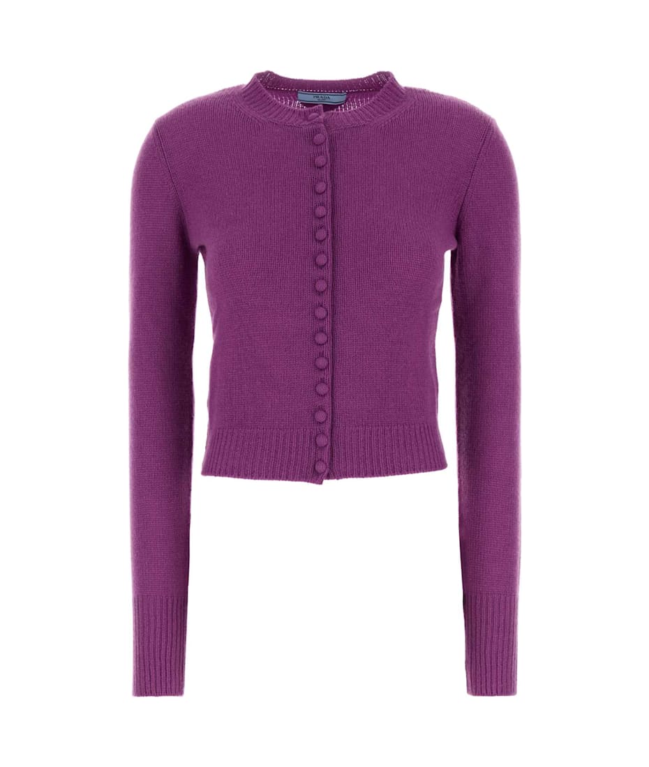 Prada Purple Cashmere Cardigan | italist