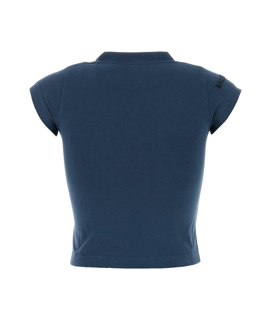 Balenciaga Blue Stretch Cotton T-shirt | italist