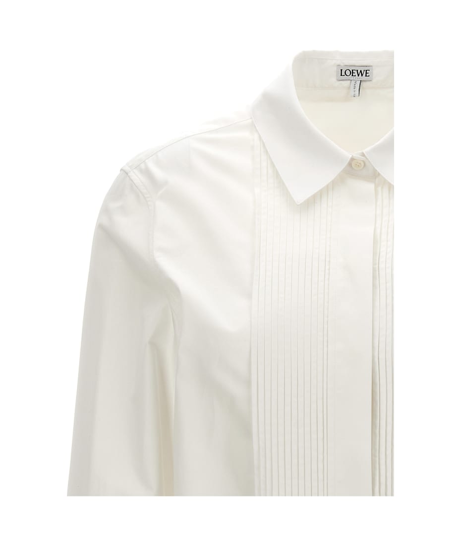 Loewe Pleated Plastron Shirt - White