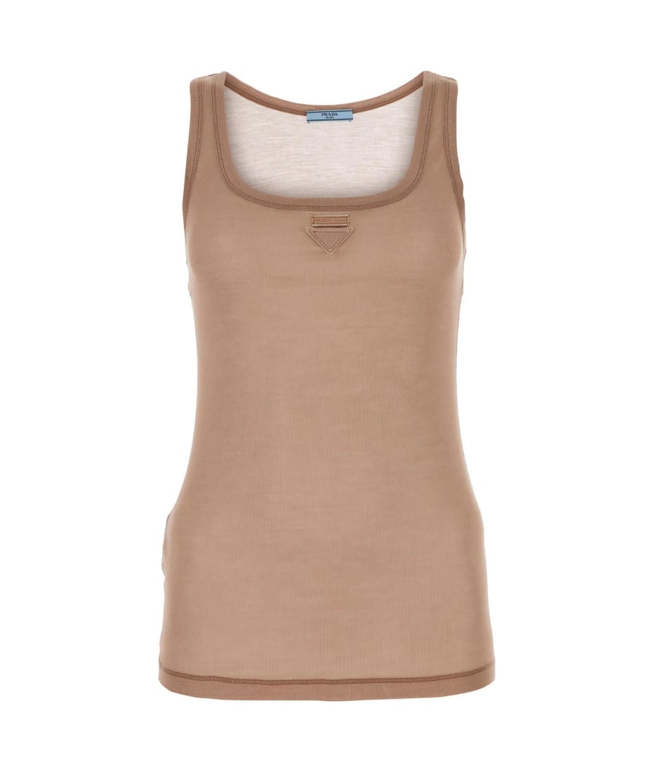 Tシャツ・カットソー PRADA Powder Pink Silk Tank Top Prada Powder Pink Silk Tank Top | italist