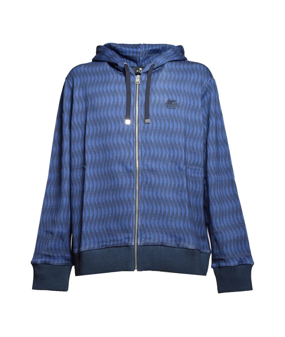 【送料&関税込】Etro Long-sleeved Drawstring Hoodie Lightning Blue Hoodie Mans Pullover Drawstring Hoode Long