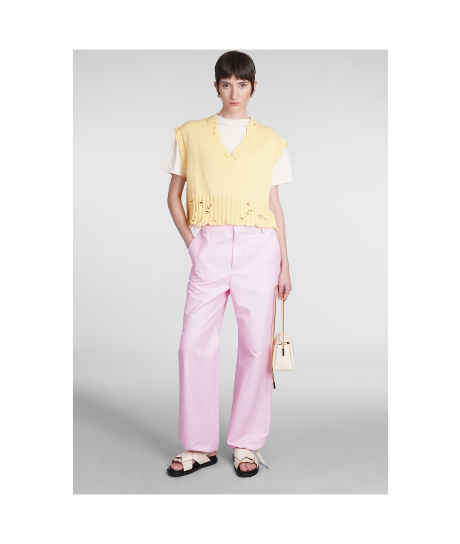 パンツ MARNI Logo embroidery pants Pink Marni Logo Embroidery Pants | italist
