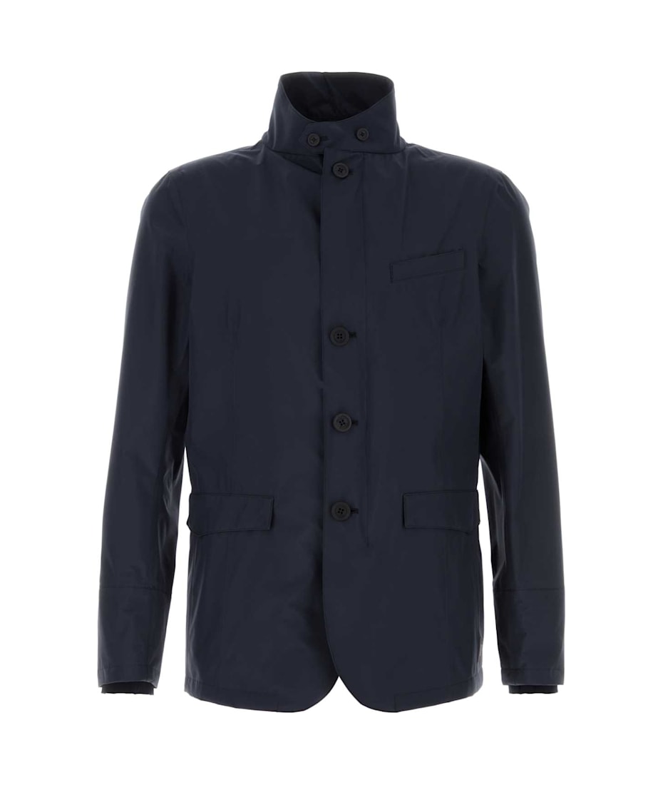 【関税＆送料込み】Herno Blue Vest With High Neck And Butto Men's Waistcoats | Herno