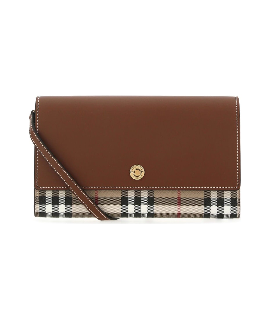 Burberry E-canvas And Leather Wallet | italist