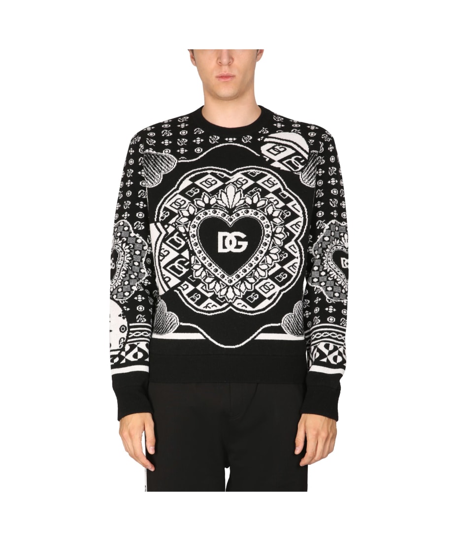 Dolce & Gabbana Jacquard Logo Crew Neck Sweater | italist