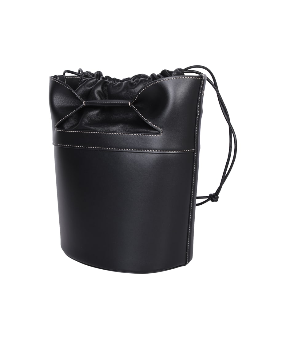 トートバッグ alexander mcqueen Black leather The Bow bucket bag McQueen The Bow Leather Bag in Black | Lyst