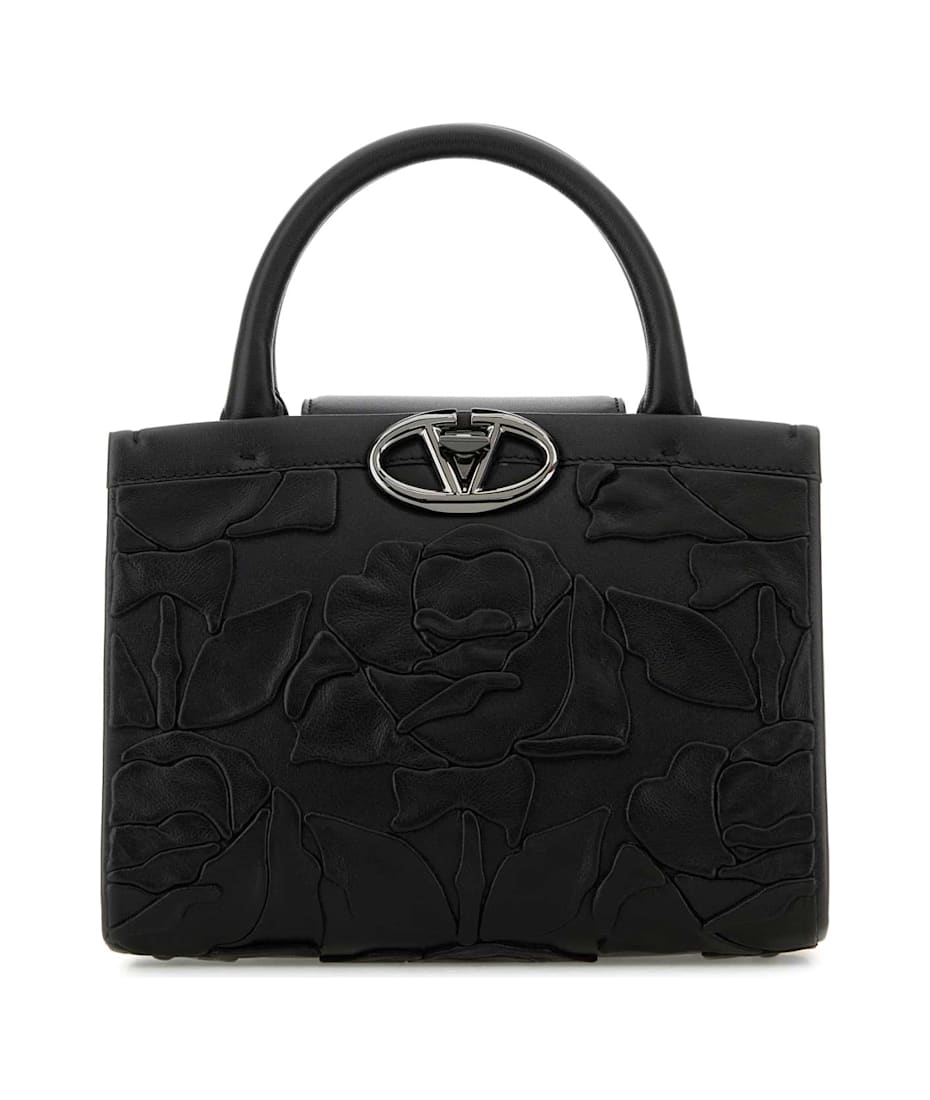 ハンドバッグ Valentino Garavani Black Leather Vlogo Handbag Valentino Garavani Black Leather Vlogo Handbag | italist