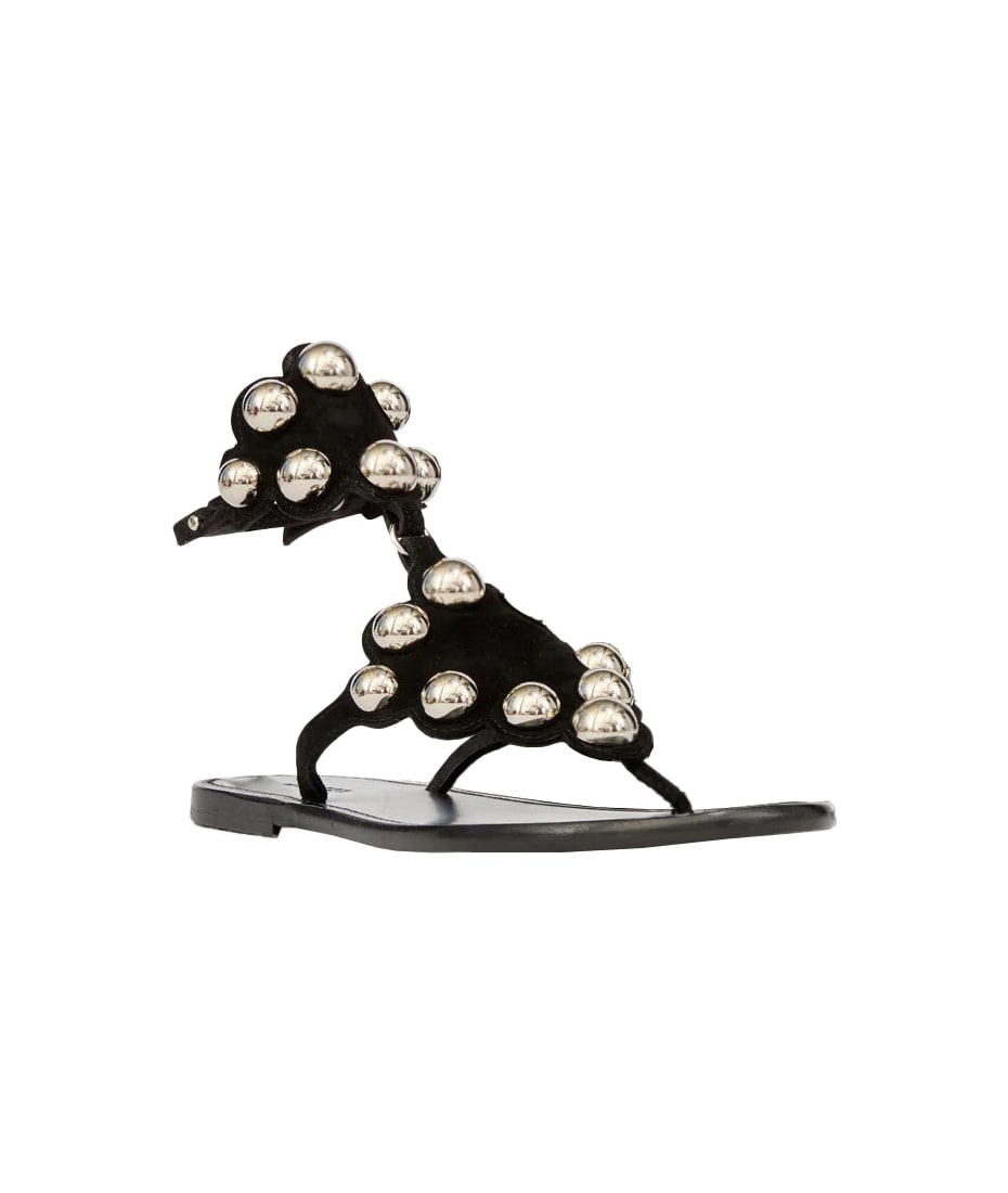 【送料&関税込】Marant Atoile velvee Black Leather Sandals ISABEL MARANT Velvee Sandals | Black | FARFETCH