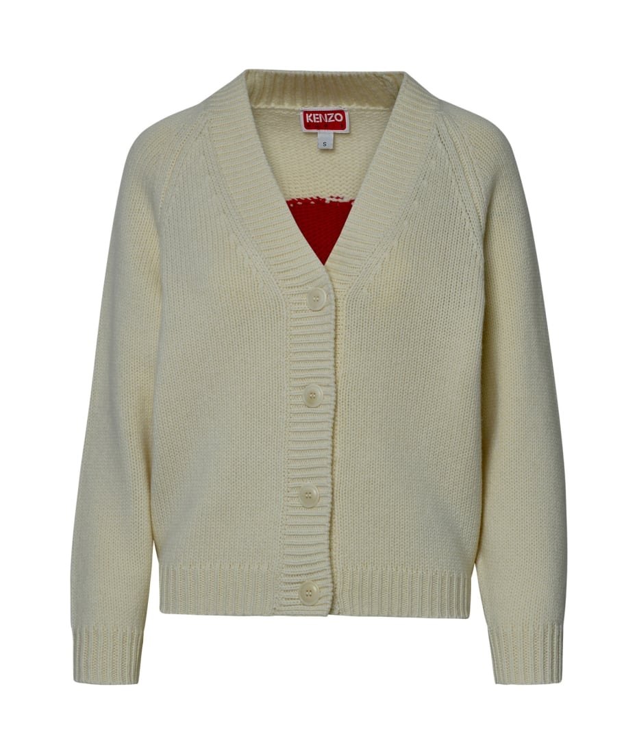 Kenzo ' Target' Ivory Wool Blend Cardigan | italist, ALWAYS LIKE A