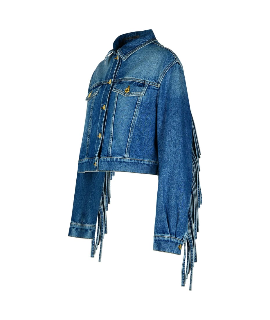 【関税＆送料込み】Moschino Blue Cotton Jeans Jacket Moschino Blue Cotton Jeans Jacket | italist