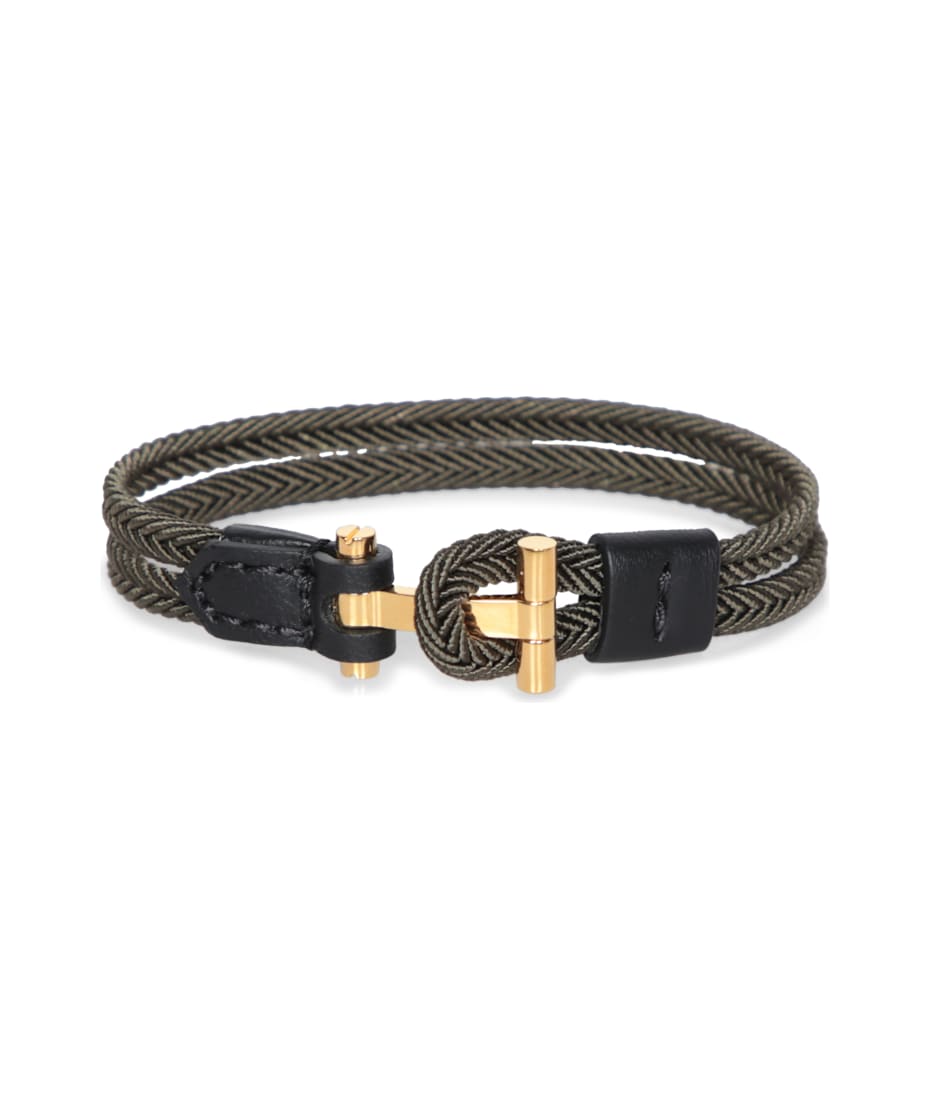 ブレスレット TOM FORD BRACELETS BRAIDED LEATHER T BRACELET | Tom Ford Fashion