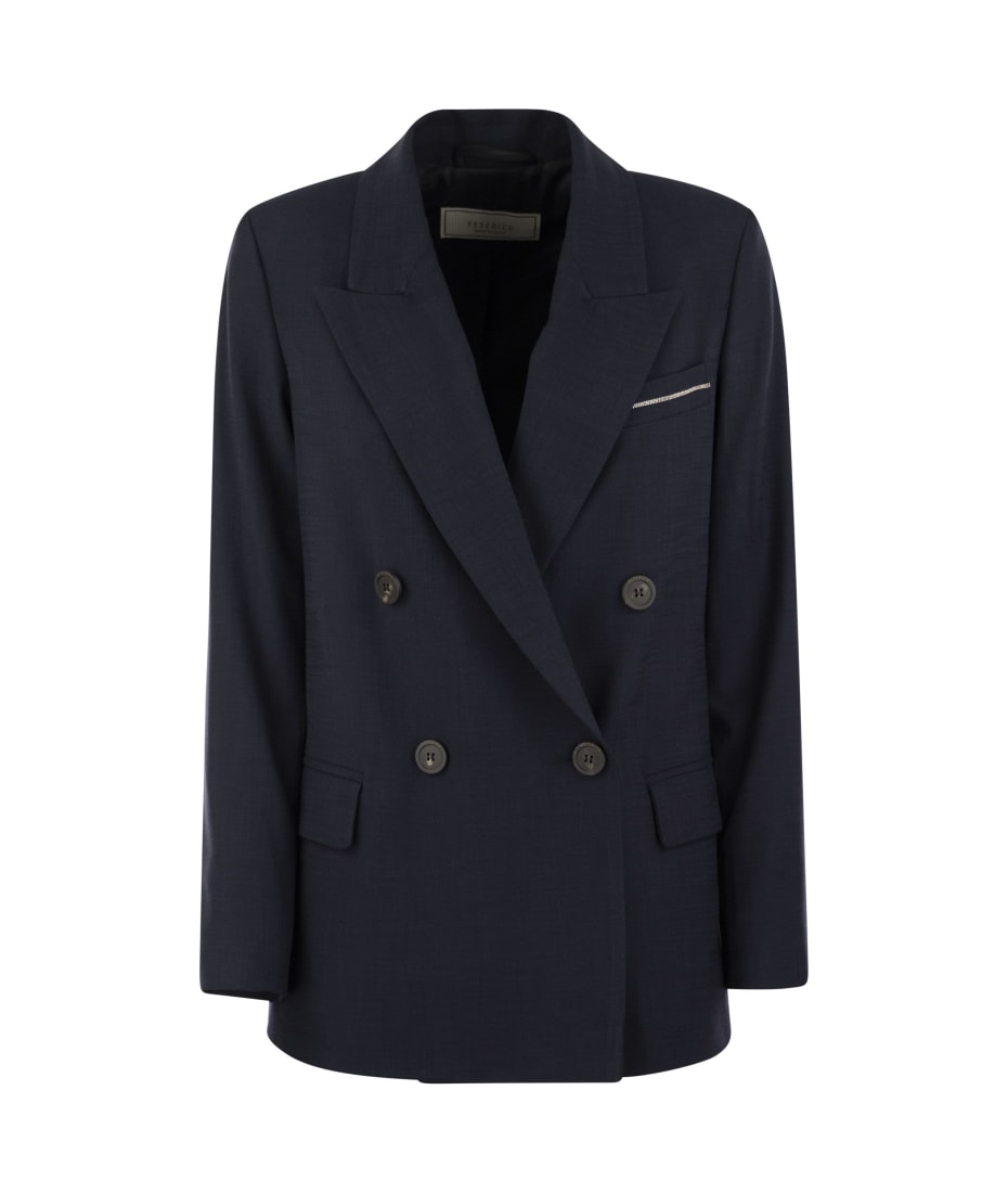 スーツ PESERICO Viscose blend double-breasted blazer Peserico Viscose Blend Double-breasted Blazer | italist