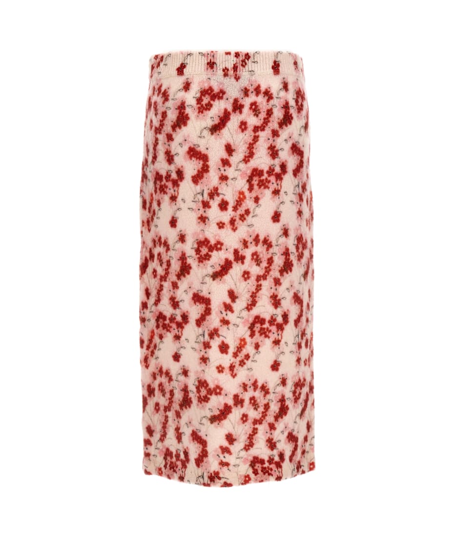 スカート BERNADETTE Women Mid Skirts PS25RTWSKIRTELL E12 RED Bernadette - Red and Ivory Sequin Stripe Caswell Skirt