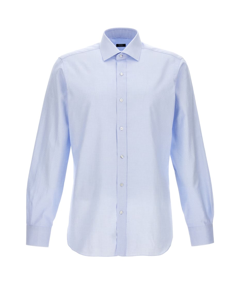 Barba Napoli Elastane Cotton Shirt - Light Blue