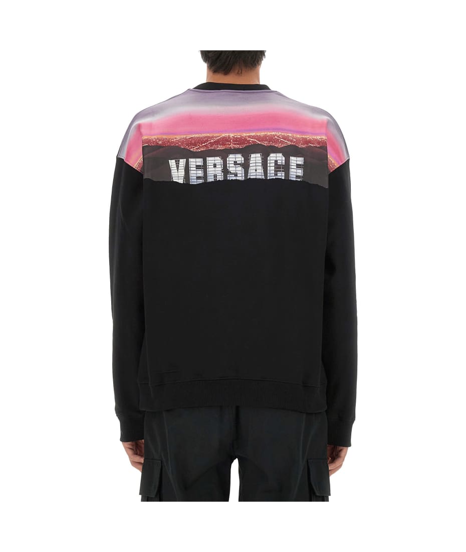 【送料&関税込】Versace Hills Sweatshirt Versace Versace Hills Cotton Sweatshirt | Black | FARFETCH