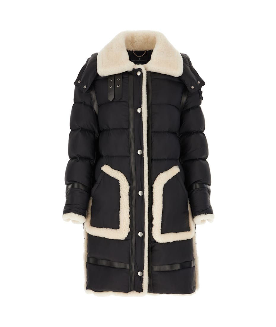 ブルゾン Ermanno Scervino Long Down Jacket With Hood In Black Nylon Ermanno Scervino Black Nylon Down Jacket | italist