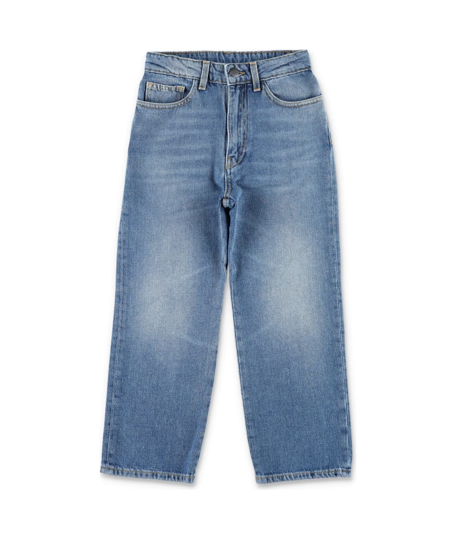 Palm Angels Curved Logo Denim Pant | italist