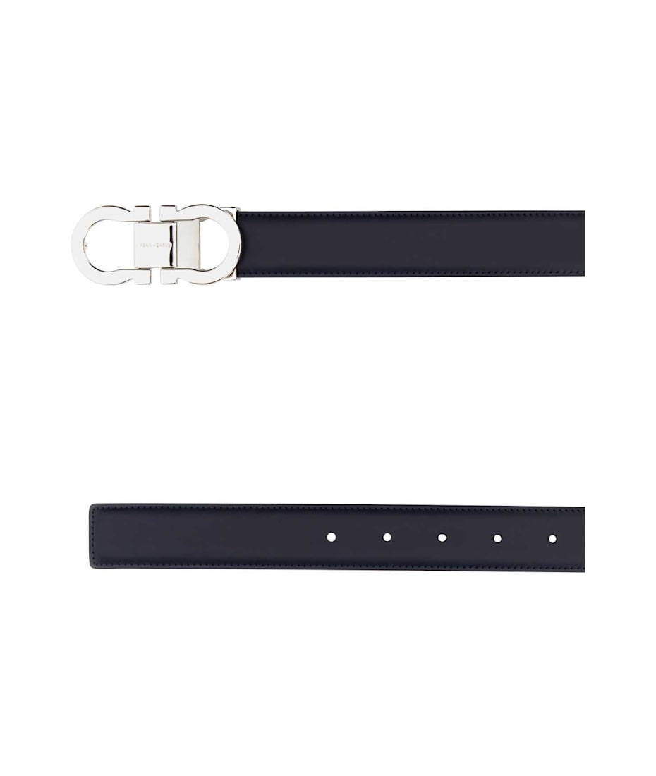 ベルト SALVATORE FERRAGAMO Midnight Blue Leather Reversible Belt Ferragamo Midnight Blue Leather Reversible Belt | italist