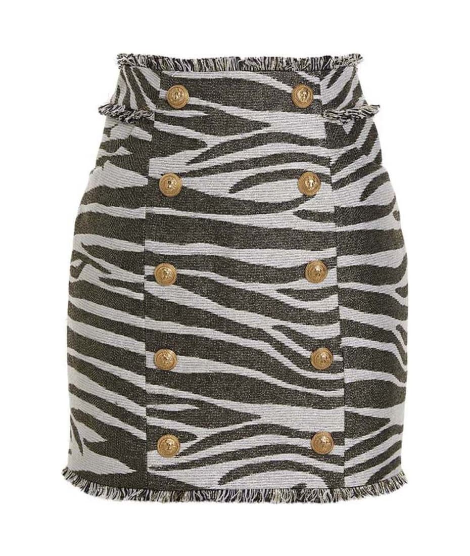 【関税込み】balmain 'Lurex Zebra' skirt Balmain 'lurex Zebra' Skirt | italist