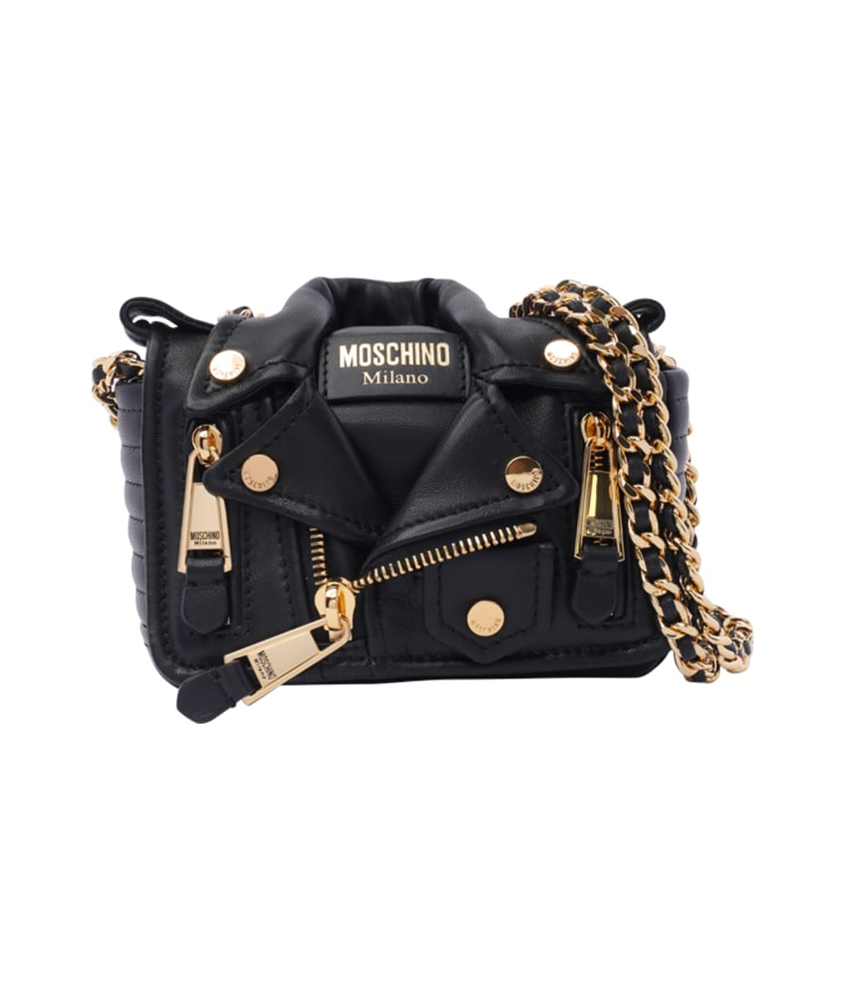 VIP【関税送料無料】希少 Moschino Leather Shoulder Bag Moschino Biker Bag | italist