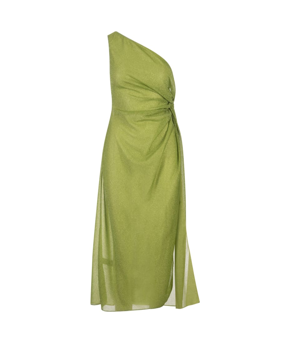 Oseree Lime Lumiere One-shoulder Midi Dress | italist, ALWAYS LIKE A SALE