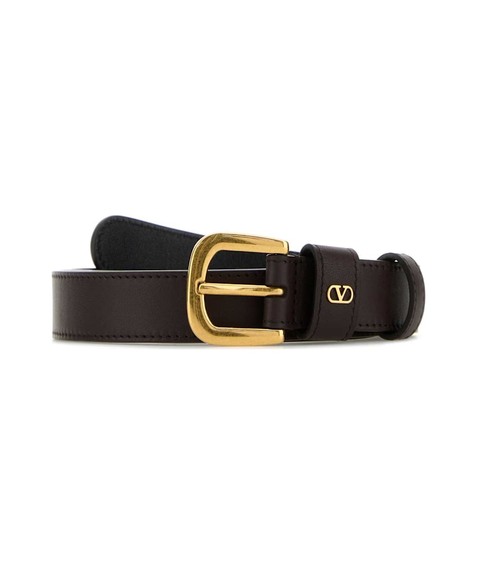 Valentino Garavani Dark Brown Leather Belt | italist, ALWAYS