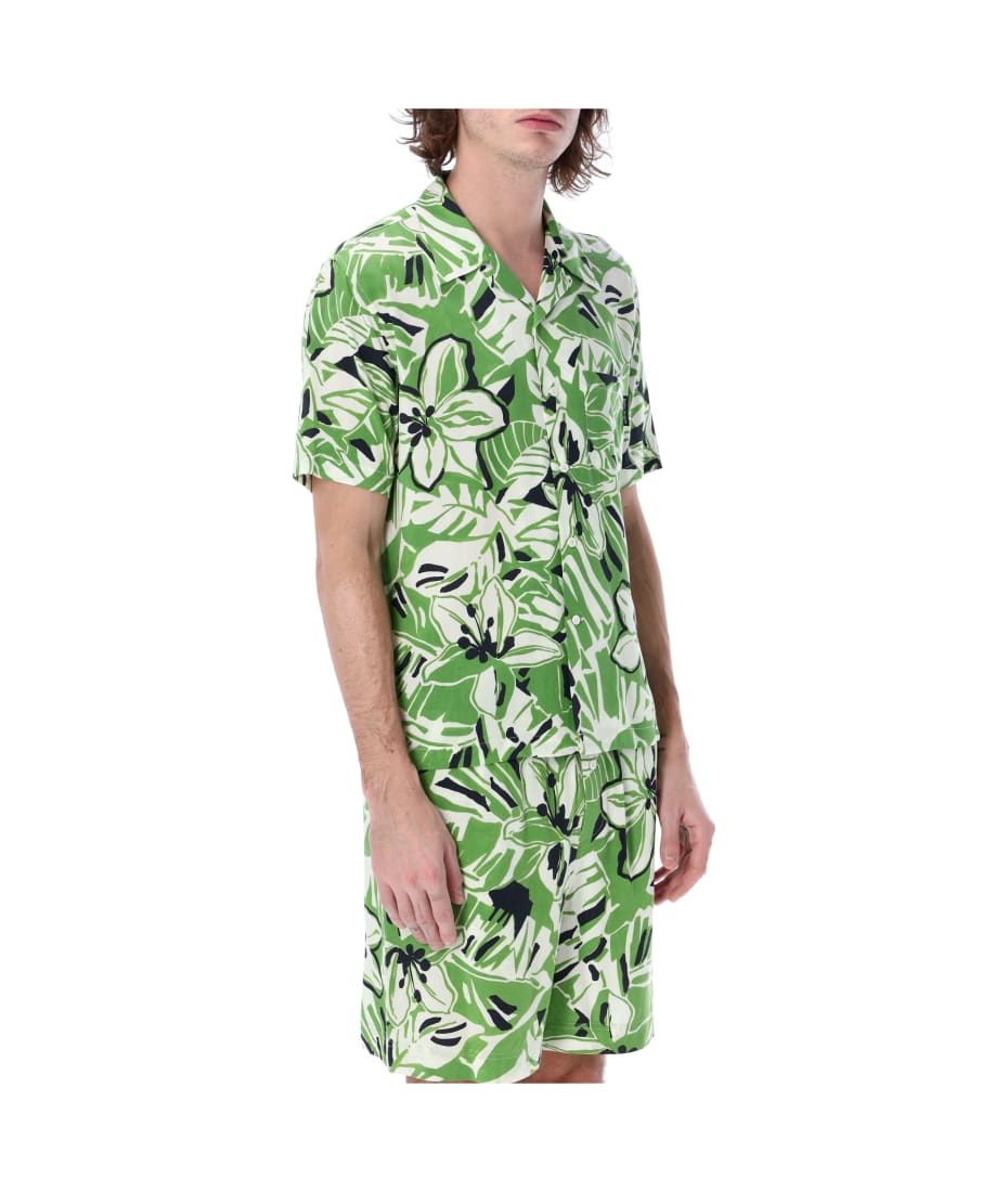 Palm Angels Macro Hibiscus Bowling Shirt | italist