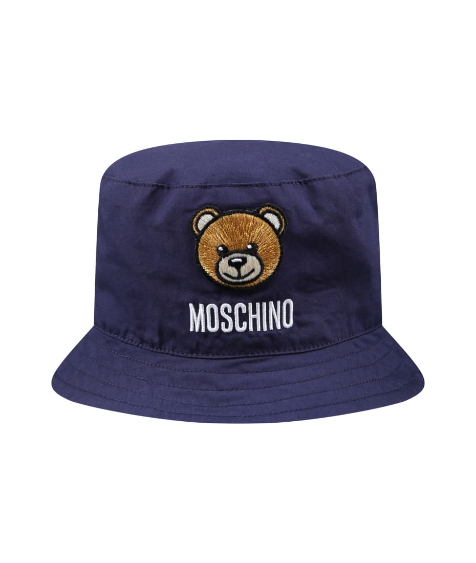 Moschino Blue Cloche For Baby Kids With Teddy Bear - BLUE