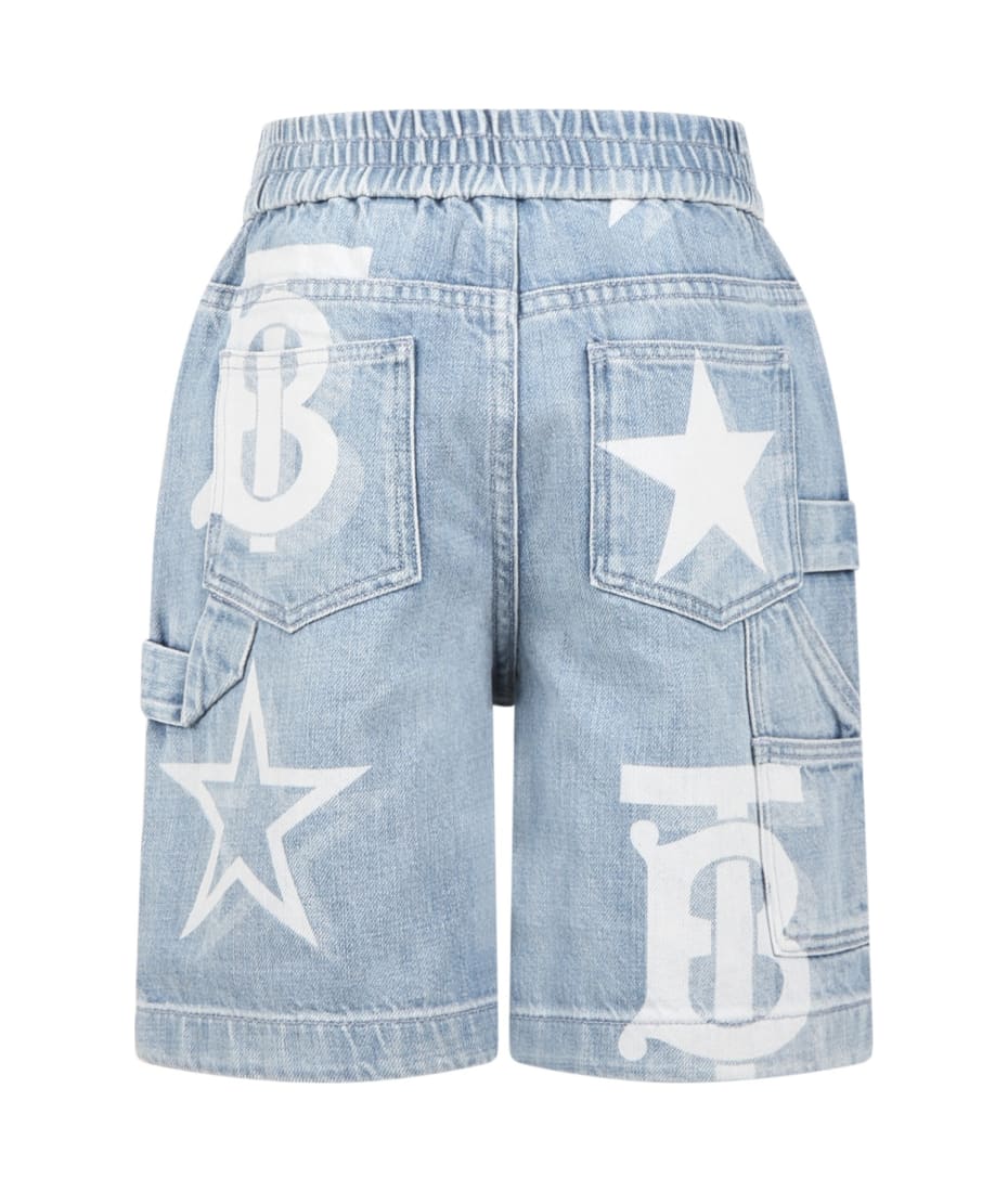 Burberry Light-blue Shorts For Boy With Tb Monogram | italist, ALWAYS LIKE  A SALE