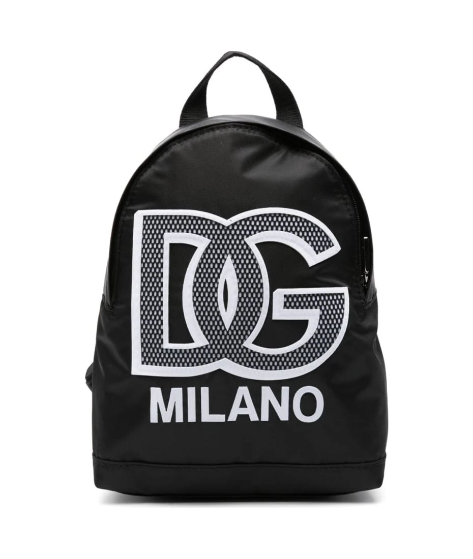 Black Nylon Backpack With Dg Logo