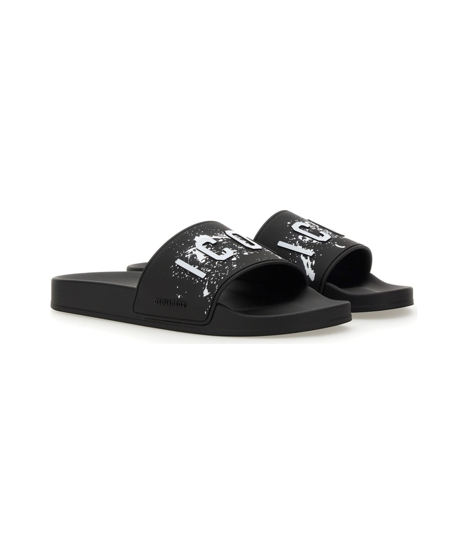 Dsquared2 Icon-embossed Slip-on Pool Slides | italist, ALWAYS LIKE A SALE