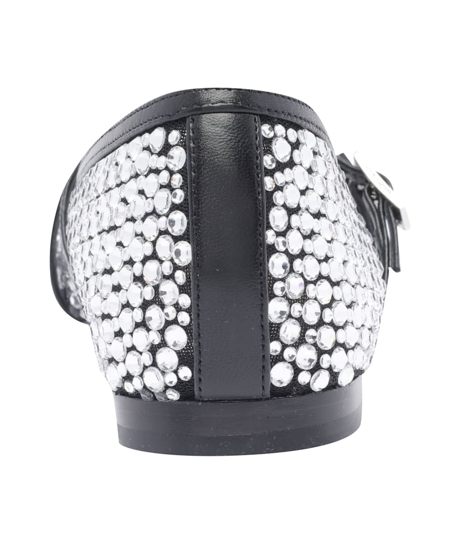 Mach & Mach Crystal Net Flats | italist