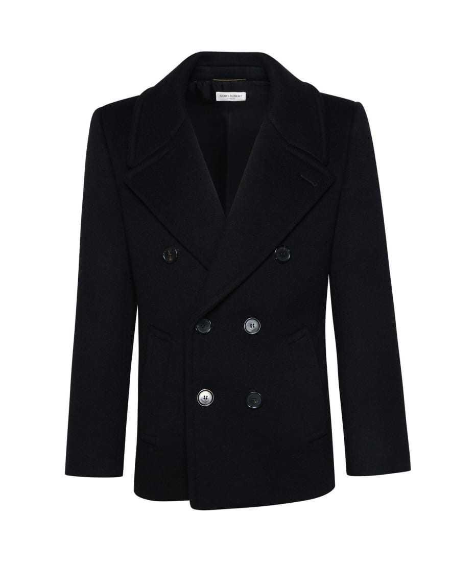 ジャケット Saint Laurent Woolo Double-Breasted Jacket Saint Laurent Double-Breasted Oversize Wool Blazer Jacket
