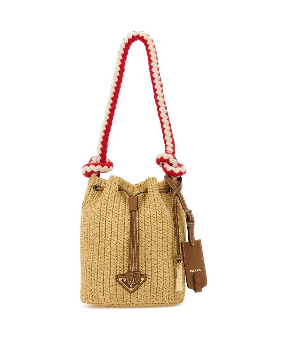 トートバッグ PRADA Beige Crochet Mini Bucket Bag Prada Beige Crochet Mini Bucket Bag | italist