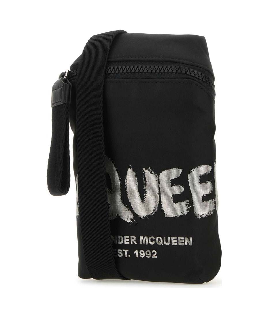 Alexander McQueen Black Fabric Mcqueen Graffiti Crossbody