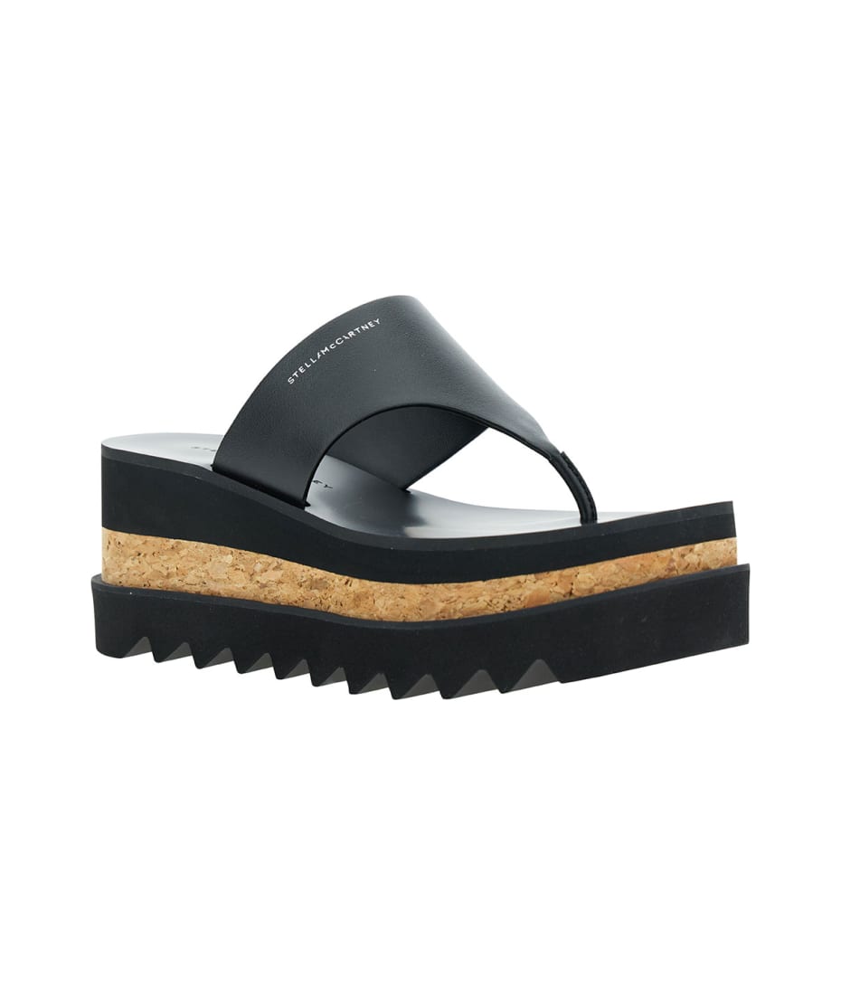 サンダル・ミュール Stella McCartney SANDAL SNEAK-ELYSE ECO (810169 KP0271000) Stella McCartney Black Thong Sandals With Sneak-elyse