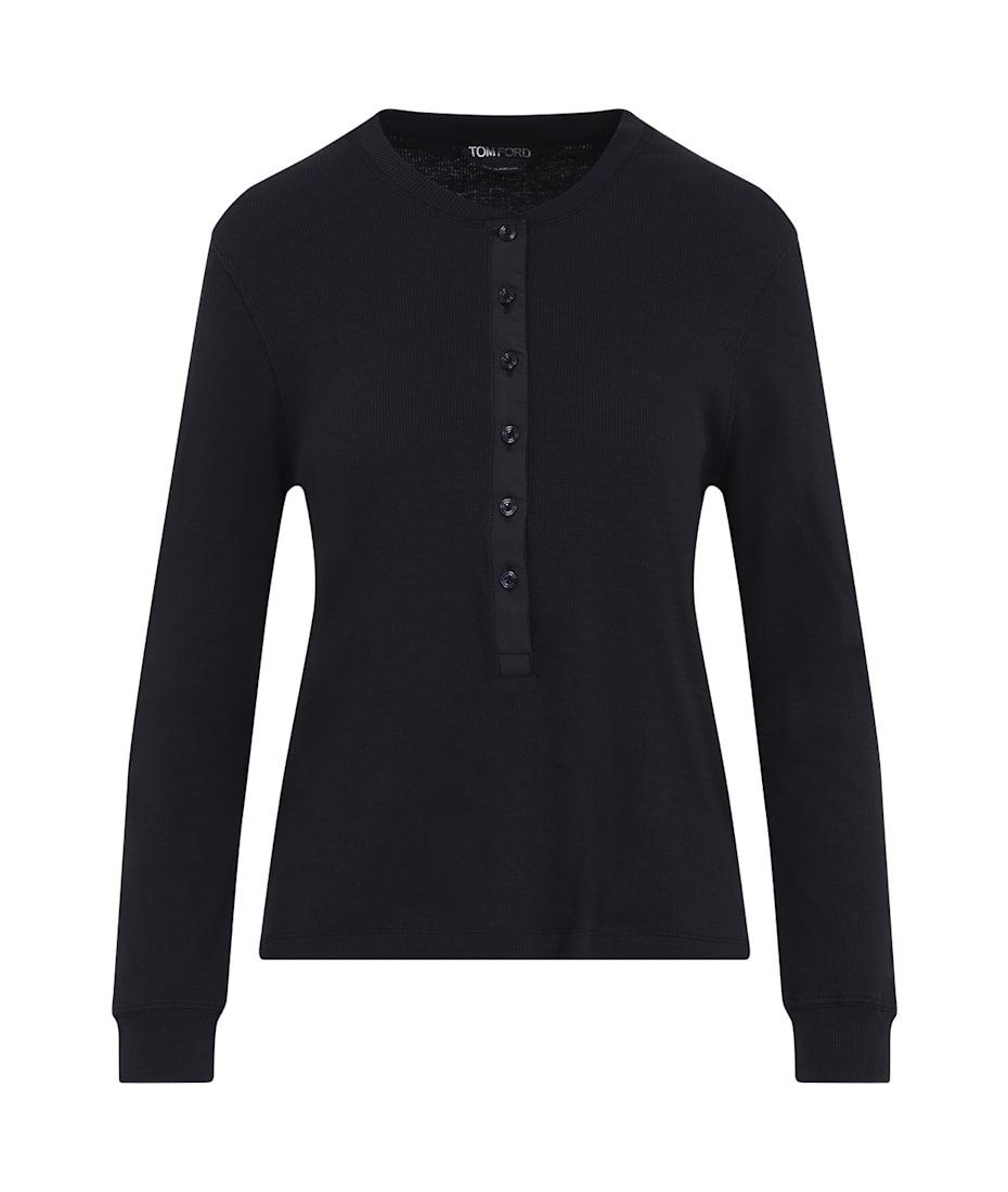 【関税＆送料込み】Tom Ford 'Henley' T-Shirt TOM FORD Cotton and modal-blend jersey Henley T-shirt | THE