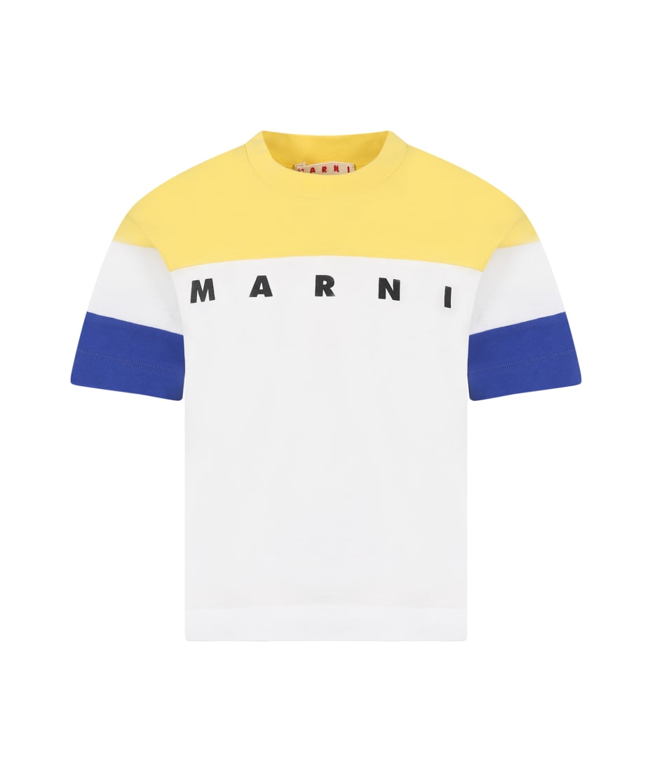 Marni White T-shirt For Kids With Logo | italist