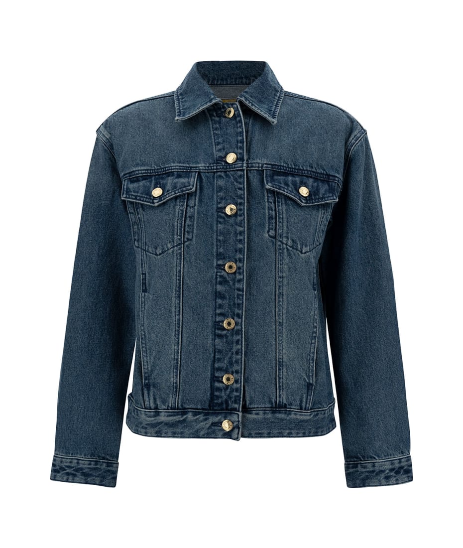 MICHAEL Michael Kors Blue Jacket With Classic Collar And Buttons 