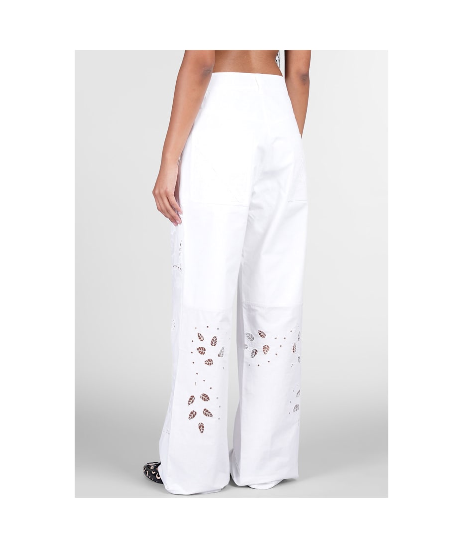 パンツ Marine Serre White Cotton Pant Marine Serre Pants In White Cotton | italist