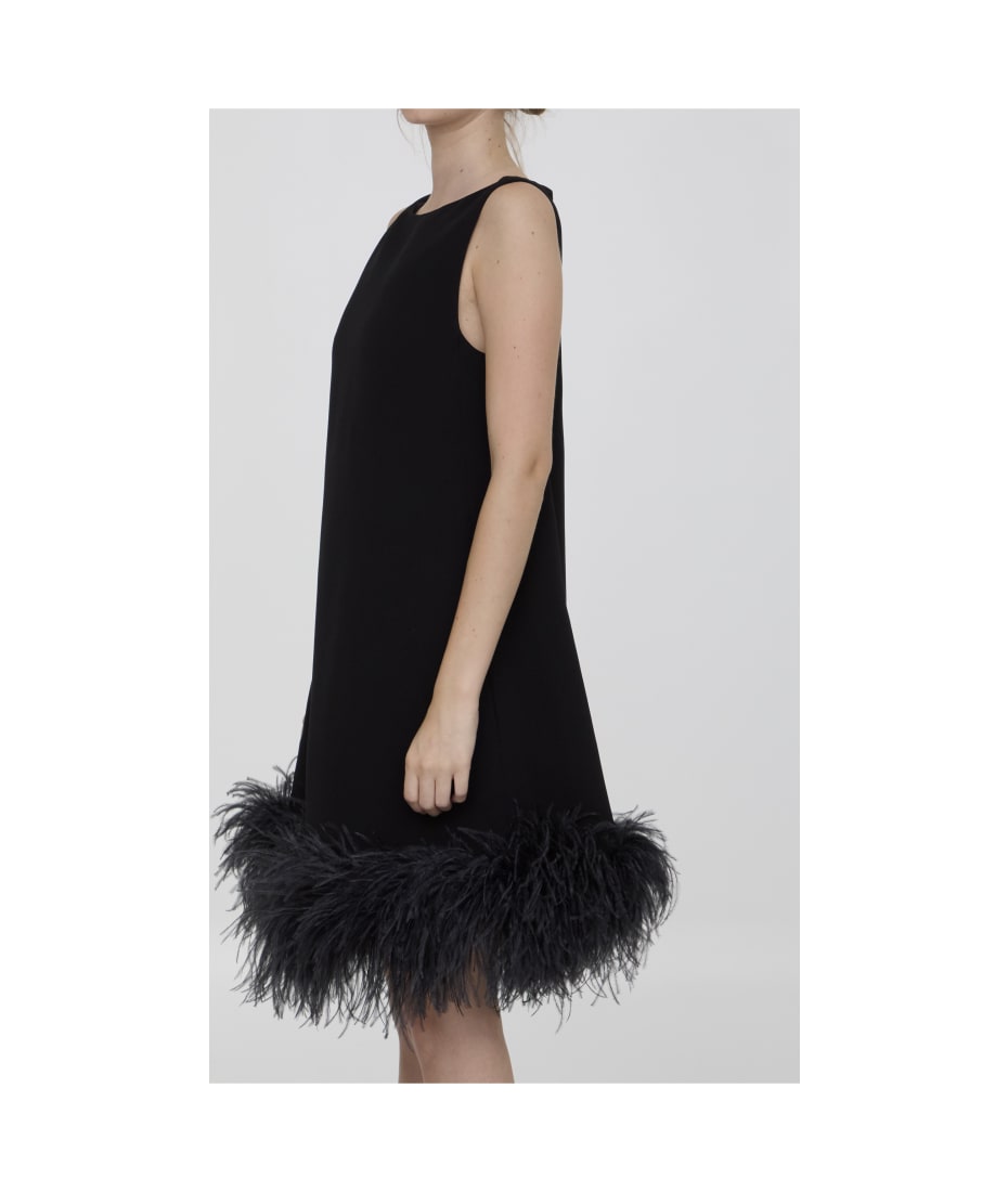 VALENTINO GARAVANI Mini dress with feathers フェザー ドレス Valentino Garavani sequin-embellished feather-trimmed